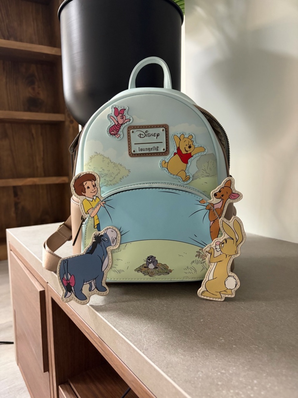 Loungefly Pastel Blue Winnie the Pooh Character Mini Backpack